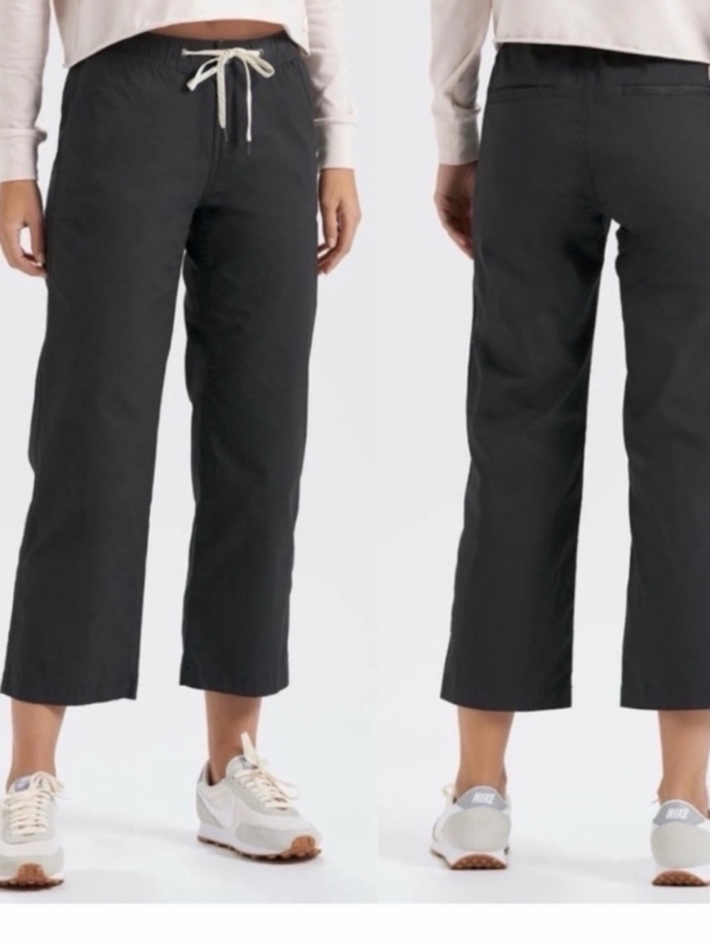 Vuori Casual Drawstring Cropped Pants - Charcoal